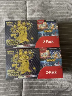 Pokemon Elite Trainer Box Scarlet & Violet Surging Sparks 2-Pack SEALED (Costco) - Image 1