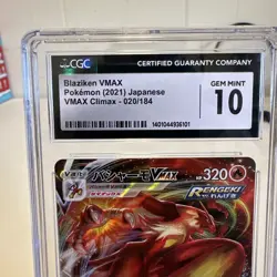 Blaziken VMAX Pokemon Card Japanese VMAX Climax CGC 10 Gem Mint - Image 2