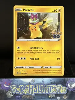 Pokemon Card Pikachu SWSH234 SWSH Black Star Promo Pokemon Go Near Mint - Image 1