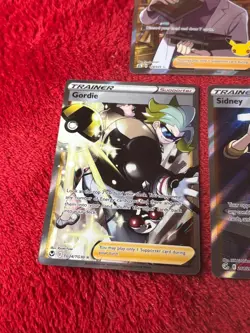 3 Card Full Art Trainer Pokemon Card Lot -professor Oak, Gordie, Sidney Nm - Image 3