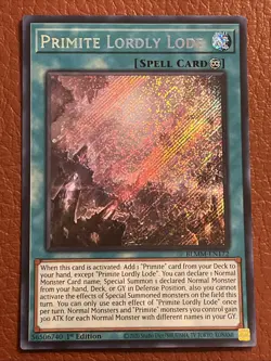 Yu-Gi-Oh! Primite Lordly Lode Spell Card 1st Edition BLMM-EN172 Secret Rare NM - Image 1