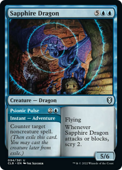 Sapphire Dragon / Psionic Pulse FOIL CMDR Legends Baldurs Gate NM - Image 1