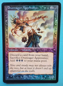 Magic the Gathering MTG Odyssey FOIL OVEREAGER APPRENTICE C LP/EX 2002 Nice! - Image 1