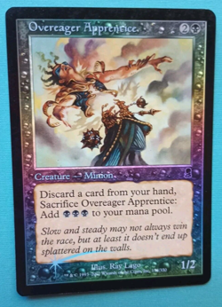 Magic the Gathering MTG Odyssey FOIL OVEREAGER APPRENTICE C LP/EX 2002 Nice! - Image 2