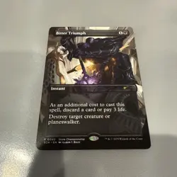 MTG BITTER TRIUMPH BORDERLESS STORE CHAMPIONSHIP PROMO BLACK INSTANT NM REMOVAL - Image 1