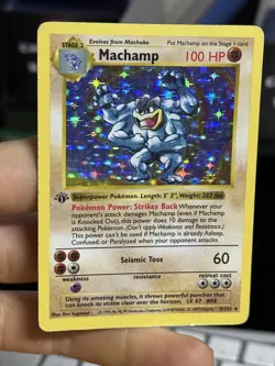#3 1st Edition Machamp 8/102 Base Set SHADOWLESS 1999 Holo Rare WOTC Pokemon - Image 3