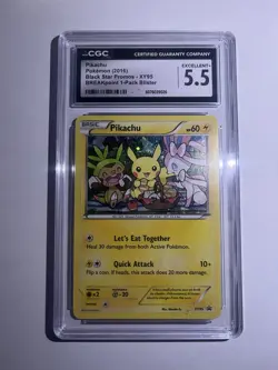 Pokemon Pikachu XY95 Holo 2016 CGC 5.5 Excellent+ - Image 1