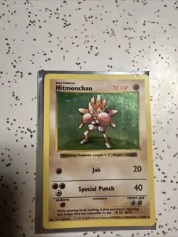 Pokemon TCG Hitmonchan Base Set Holo Shadowless Rare - Image 1