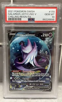 2021 POKEMON SWORD & SHIELD CHILLING REIGN FULL ART/GALARIAN ARTICUNO V PSA 10 - Image 1