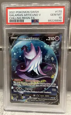 2021 POKEMON SWORD & SHIELD CHILLING REIGN FULL ART/GALARIAN ARTICUNO V PSA 10 - Image 2