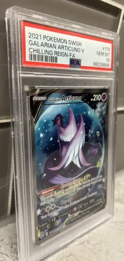 2021 POKEMON SWORD & SHIELD CHILLING REIGN FULL ART/GALARIAN ARTICUNO V PSA 10 - Image 3