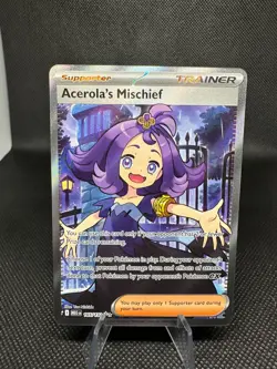 Pokemon ACEROLA'S MISCHIEF 165/132 - Mega Evolution - RARE FULL ART - MINT - Image 1