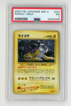 Raikou No. 243 Neo Revelation Japanese Holo Rare Pokemon - PSA 7 NM - Image 1