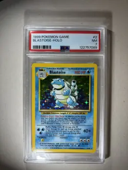 1999 PSA 7 Blastoise #2 Holo Rare Pokemon Game Base Set Unlimited NM Vintage - Image 1