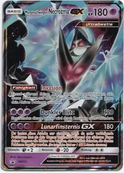 Pokemon Morgenschwingen-Necrozma GX Ultra Rare Black Star Promo SM101 LP Deutsch - Image 1