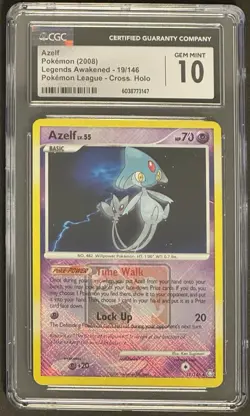 Pokemon Azelf LV.55 Pokemon League Reverse Holo Awakening Legends 19/146 CGC 10 - Image 1