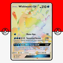 Pokemon Wishiwashi GX 151/145 Rainbow Hyper Rare Guardians Rising LP-NM - Image 1