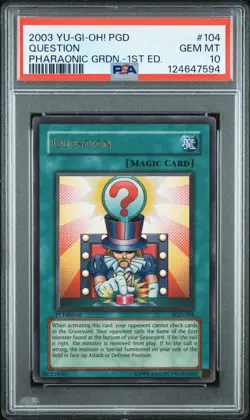 2003 Yu-Gi-Oh! Question Pharaonic Guardian PGD 1st Edition Ultra Rare PSA 10 - Image 1
