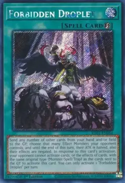 Yugioh! Forbidden Droplet - RA01-EN064 - Platinum Secret Rare - 1st Edition Near - Image 1