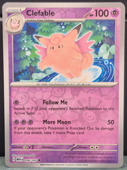 Clefable 036/165 Reverse Holo Pokemon Scarlet & Violet 151 Near Mint Card Game - Image 1