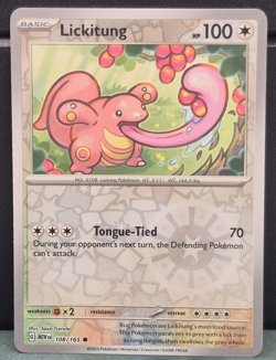 Lickitung 108/165 Reverse Holo Pokemon Scarlet & Violet 151 Near Mint Card Game - Image 1