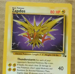 Zapdos 30/62 Rare Non-Holo Fossil Set Pokemon Card LP - Image 2