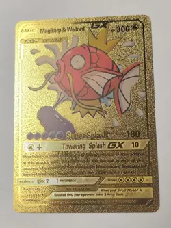 Pokemon Magikarp & Wailord GX Gold Foil Fan Art Collector Card 161/181 (NM / M) - Image 1