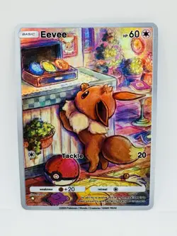 Pokemon POCKET Eevee Kawaii illustration DIY Doujin Art Card - Image 1