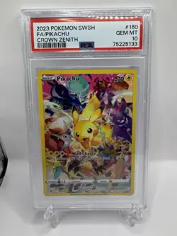 2023 Pokemon SWSH FA/Pikachu Crown Zenith Card 160/159 PSA 10 - Image 1