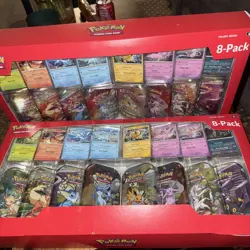 Pokemon Prismatic Evolutions Trading Card Game 8-Pack Tin Costco Factory Sealed - Image 1