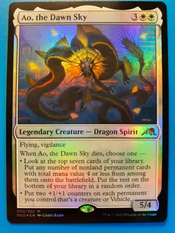 MTG 1x FOIL Ao, the Dawn Sky 2 Kamigawa: Neon Dynasty Magic the Gathering x1 NM - Image 1