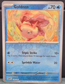 Goldeen 118/165 Reverse Holo Pokemon Scarlet & Violet 151 Near Mint Card Game NM - Image 1