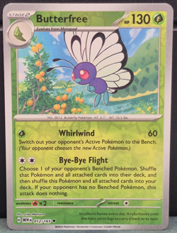 Butterfree 012/165 Reverse Holo Pokemon Scarlet & Violet 151 Near Mint Card Game - Image 1