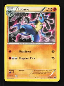 Lucario 47/124 HP Fates Collide English Pokemon Card TCG - Image 1