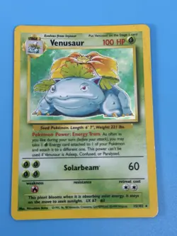 Base Set Venusaur Holo 15/102 MP Pokemon TCG - Image 2