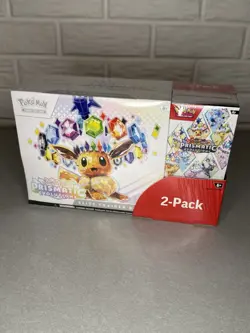Pokemon TCG Prismatic Evolutions ETB + Booster Bundle Costco Exclusive 2-Pack - Image 1
