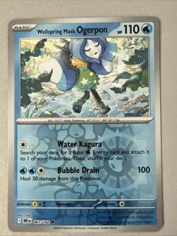 Pokemon TCG * Destined Rivals 067/182 Wellspring Mask Ogerpon U * REVERSE HOLO - Image 1