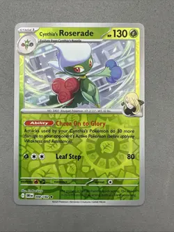 Pokemon TCG * Destined Rivals 008/182 Cynthia's Roserade Rare REVERSE HOLO * NM - Image 1