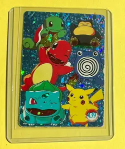 PIKACHU CHARMANDER SQUIRTLE Pokemon SNORLAX BULBASAUR Vending Prism Sticker Foil - Image 1