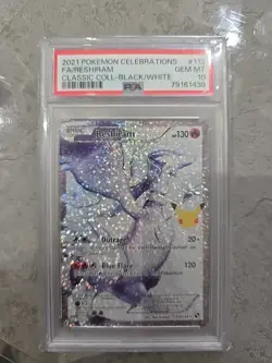 Reshiram Full Art Celebrations - 113/114 - PSA 10 - Gem Mint - 2021 Pokemon - Image 1