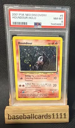 2001 POKEMON NEO DISCOVERY #5 HOUNDOUR-HOLO PSA 8 P2 - Image 1