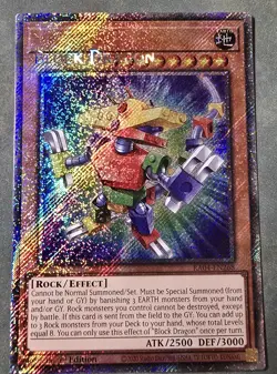 Yu-Gi-Oh! Block Dragon - MISPRINT RA04-EN268 - Platinum Secret Rare Stampede 🔥 - Image 3