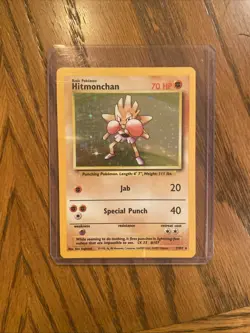 Hitmonchan Unlimited Holo Rare Base Set 7/102 Pokemon TCG Card - Image 1
