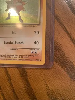 Hitmonchan Unlimited Holo Rare Base Set 7/102 Pokemon TCG Card - Image 4