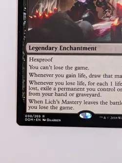 MTG Card - 1x Lich's Mastery - Dominaria - NM - Black - Magic The Gathering #98 - Image 5
