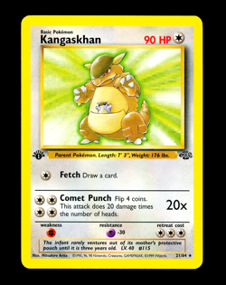 1999 Pokemon KANGASKHAN Jungle Set 1ST EDITION Rare NON HOLO Card 21/64 WotC NM+ - Image 1