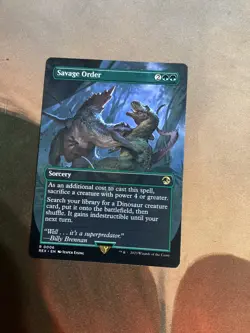 MTG Savage Order Borderless Universes Beyond: Jurassic World Rare NM - Image 1