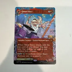 MTG magic SPIDERMAN spm BORDERLESS GWEN STACY GHOST SPIDER #209 MYTHIC - Image 1