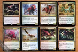 Set of 8x Gold Dinosaur Creatures Multi-Color Lot *NM* English Magic MTG Group - Image 1