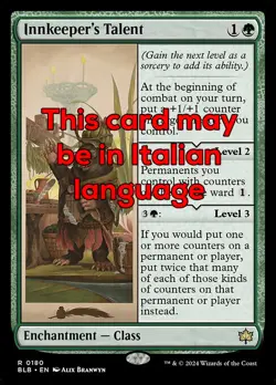 MTG INNKEEPER's TALENT FOIL EXC - TALENTO DEL LOCANDIERE 180 - BLB - MAGIC - Image 1